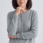 Women's Crew Neck 100 Pure Cashmere Cardigan, Easy to Layer