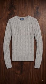 RALPH LAUREN Women's Crewneck Cable Knit Pony Logo Sweater - Image 2
