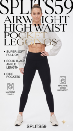 SPLITS59 Womens Airweight High Waist 7/8 Pocket Leggings - Image 3