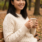 Women's Regular Fit Soft Cotton Cable Knit Ribbed Crewneck Sweater
