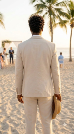 COOFANDY Men's 2 Piece Linen Suits Set Casual Lightweight Linen Suit Blazer Jacket and Pants - Image 3
