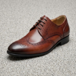 Men's Leather Wingtip Derby Dress Shoes Cowhide leather upper, brogue wingtip styling, lace-up closure, smooth lining, and sturdy outsole.