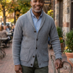 PJ PAUL JONES Men's Cardigan Sweaters Shawl Collar Button Down Knit Blazer Button Down, Shawl Collar, Front Pockets, Knitted Blazer Style, Heavyweight, Fall Winter, Outdoor, Dressy Casual Wear Daily