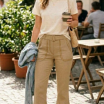 Flamingals Straight Leg Drawstring Pants for Women