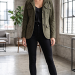Jild Fancy 5-Button Four Pocket Double Back Slit Leather Blazer Women - Vintage Suede Look Cuff Sleeves Leather Jacket Women