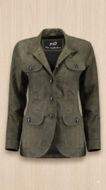 Jild Fancy 5-Button Four Pocket Double Back Slit Leather Blazer Women - Vintage Suede Look Cuff Sleeves Leather Jacket Women - Image 5