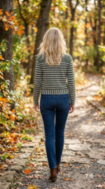 Calvin Klein Women's Striped Cotton Rayon Long Sleeve Top - Image 2