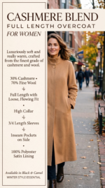 Cashmere Blend Full Length Overcoat for Women - Image 2