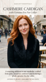Cashmere Cardigan with Fur Collar - Image 2