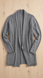 Solid Ribbed Knit Open Front Cardigan - Image 3