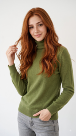 Chanyarn 100% Pure Cashmere Women's Sweater Turtleneck Long Sleeve Warm Soft 2026 Fall Winter Knit Pullover