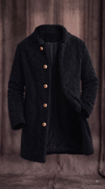 Ultra-soft Fleece Button Front Long Coat - Image 3