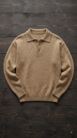 Lapel Polo Pullover Sweater Loose Fit - Image 3