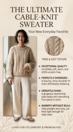 RETTYGARDEN Womens Sweaters Fall 2026 Cable Knit Long Sleeve Crewneck Oversized Sweater Chunky Pullover Loose Outfits - Image 2