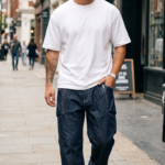 Casual Street Style Faux Denim Cargo Pants