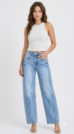Risen Jeans - High Rise Boyfriend Barrel Jeans - (25.5" Inseam) - RDP5901 - Includes Official Tag - Image 4