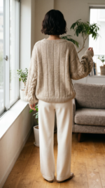 RETTYGARDEN Womens Sweaters Fall 2026 Cable Knit Long Sleeve Crewneck Oversized Sweater Chunky Pullover Loose Outfits - Image 3