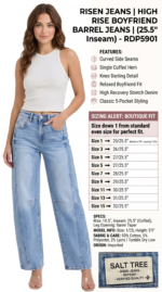 Risen Jeans - High Rise Boyfriend Barrel Jeans - (25.5" Inseam) - RDP5901 - Includes Official Tag - Image 2