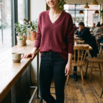 Women's Pure Cashmere V-Neck Boyfriend Sweater