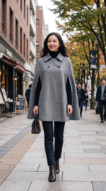Pure Cashmere Cape Style Coat