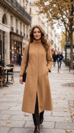 Cashmere Blend Full Length Overcoat for Women