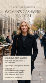 Women's Cashmere Pea Coat - Image 3