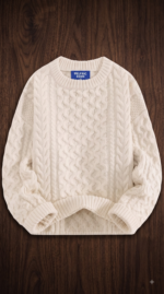 Aelfric Eden Sweaters for Women Oversized Chunky Cable Knit Crew Neck Unisex, Long Sleeve, Loose Fit, Soft, Comfy, Fall Winter Pullover, Classic Vintage Basic Solid Casual Trendy Tops - Image 2