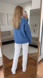 Trendy Queen Women's Oversized Cable Knit Sweaters 2026 Fall Outfits Quiet Luxury Style, Chunky Knit Texture, Winter Holiday Outfit, Easy Layering Piece, Fall Fashion Staple - Image 2