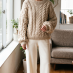 RETTYGARDEN Womens Sweaters Fall 2026 Cable Knit Long Sleeve Crewneck Oversized Sweater Chunky Pullover Loose Outfits