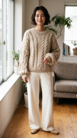 RETTYGARDEN Womens Sweaters Fall 2026 Cable Knit Long Sleeve Crewneck Oversized Sweater Chunky Pullover Loose Outfits